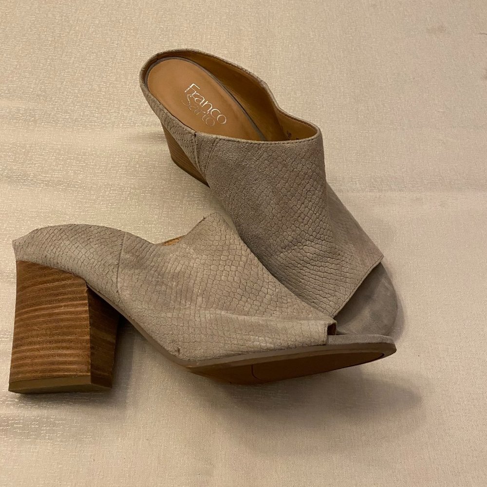 Taupe Leather Mules